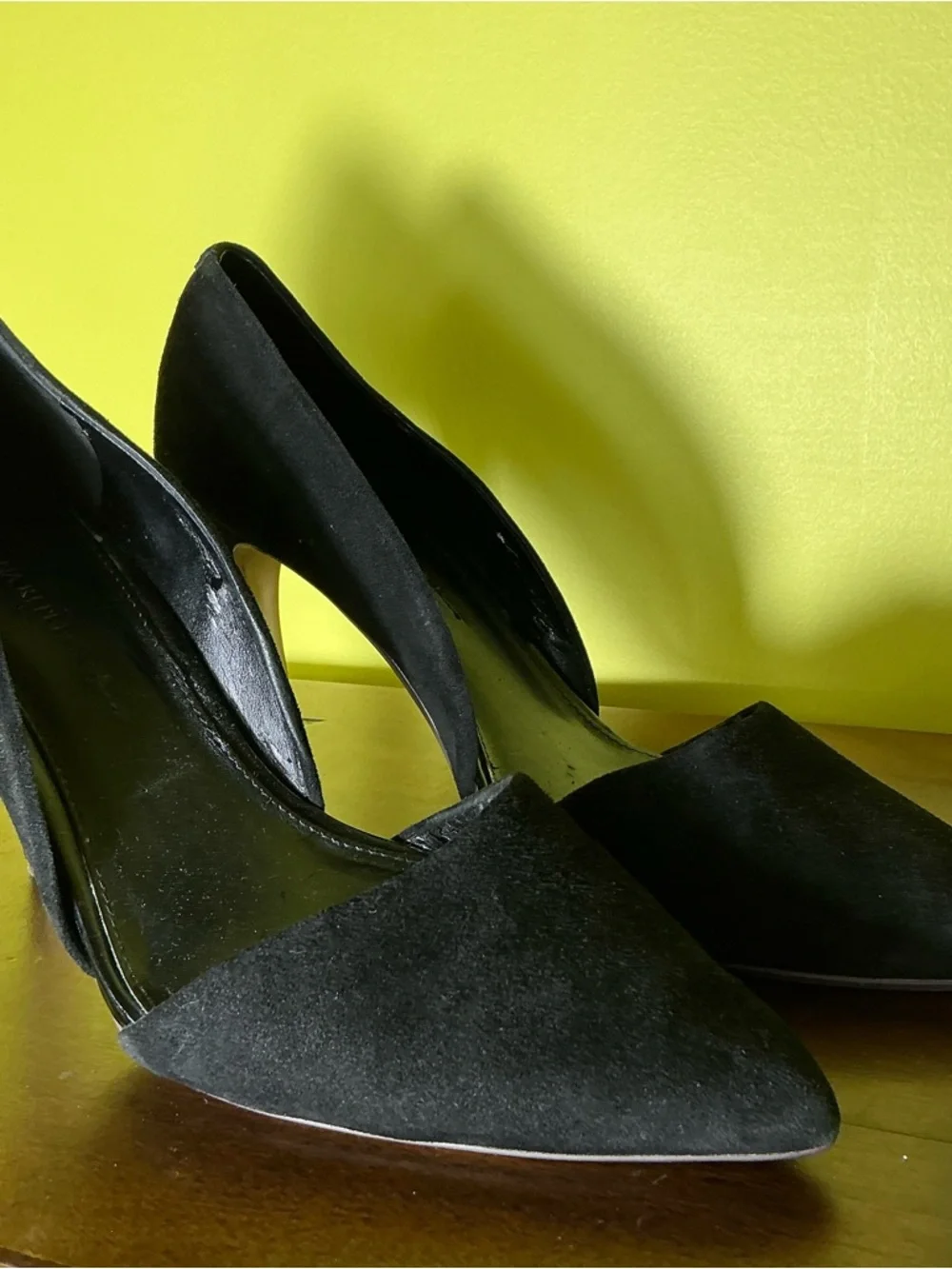 Banana Republic Black Suede Pointed-Toe D'Orsay Heels